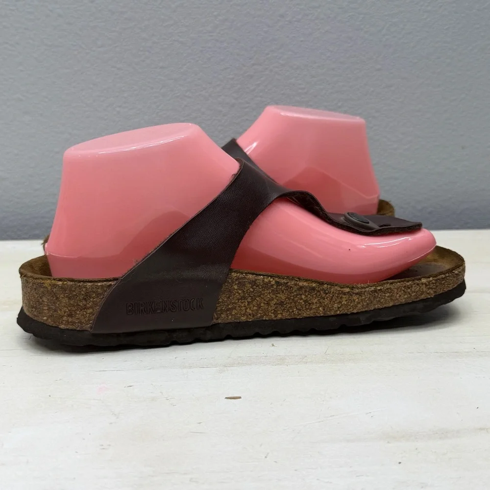 Birkenstock Bronze Leather Gizeh Sandals Size 37